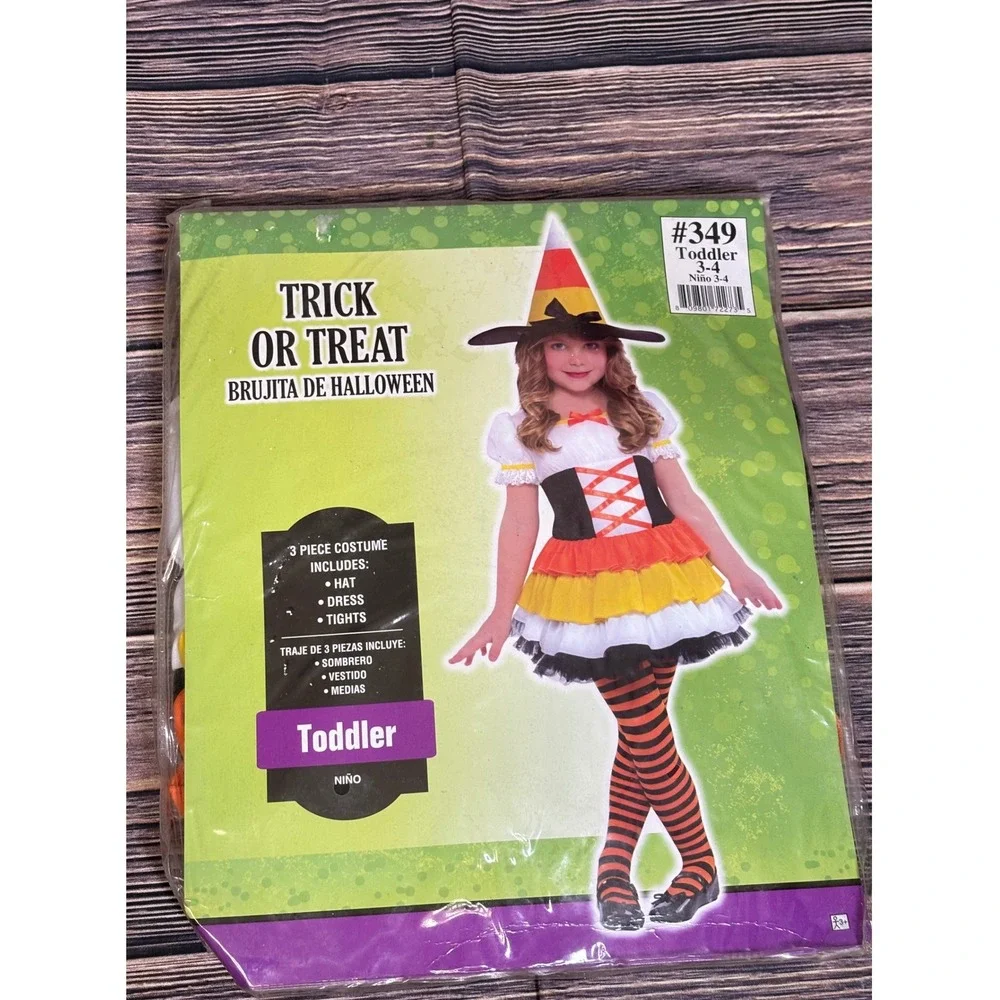Trick Or Treat Halloween Witch Costume - Toddler Size 3-4 - New